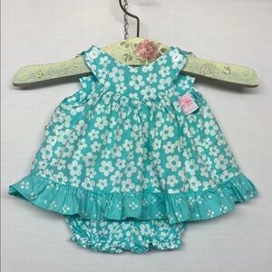 Frumpy Rumps Floral Blue Baby Dress